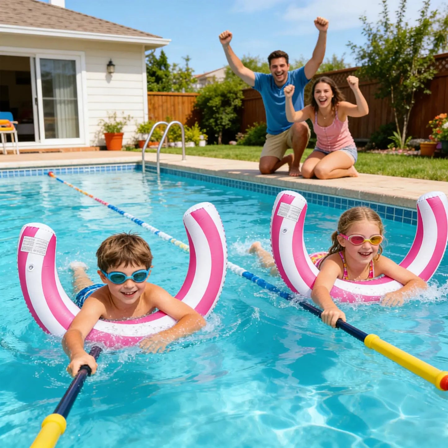 Pool Noodles PVC Leakproof Floating U Shape Swim Adult Pool Floats Inflatable Raft for Beach Lake River Party Outdoor Summer