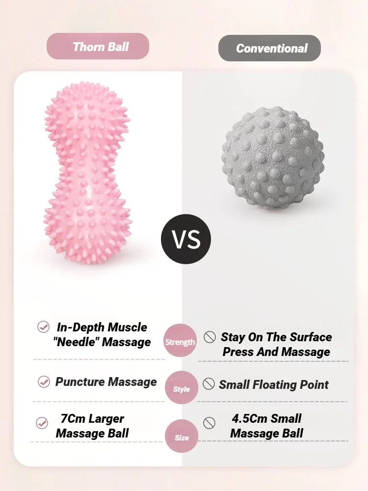 Peanut Spiky Massage Ball, Foot & Muscle Massager for Plantar Fasciitis, Trigger Point Therapy, Stress Relief, Myofascial Release & Deep Tissue Relaxation
