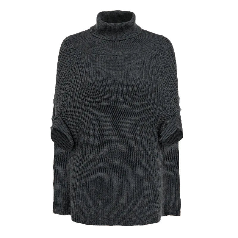 Sweater Women's 2025 Autumn New Cloak Poncho-style European and American Fashion Knitted Shawl
