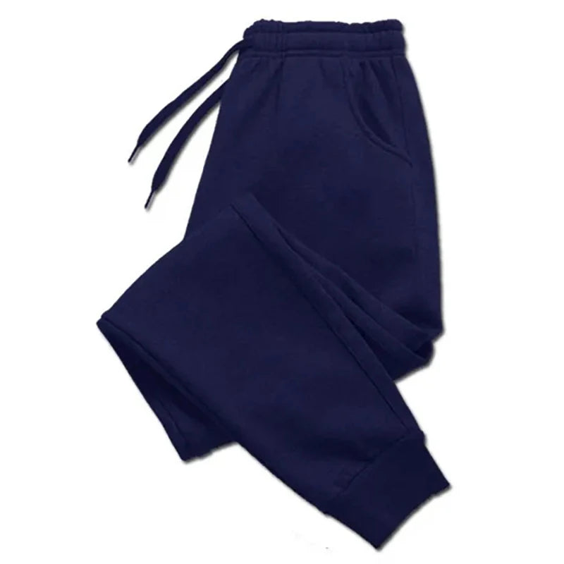 Men's Casual Jogger Sweatpants, Athletic Gym Running Workout Trousers, Ankle-Length, Midweight Knit Polyester, Zipper Fly