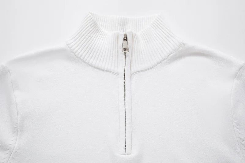 Sweater Men's Autumn Winter New Half-zipper Stretch Slim Base Shirt