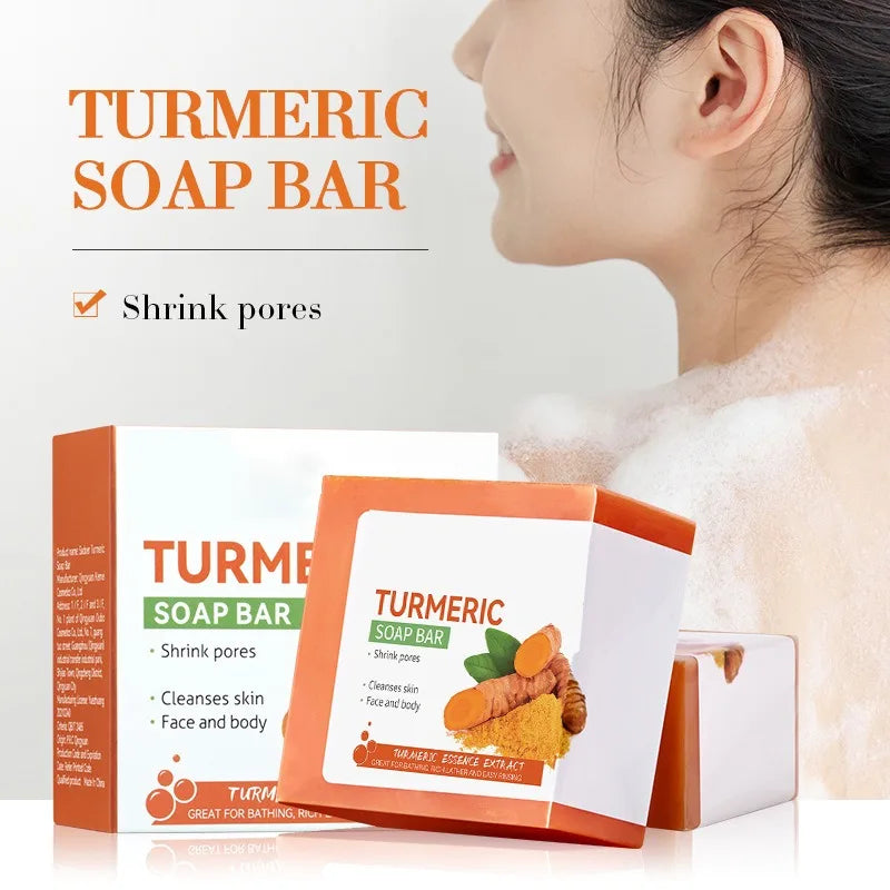 Turmeric Brightening Soap Bar – Handmade Face & Body Cleanser for Even Tone, Gentle Exfoliating, All Skin Types, 100g