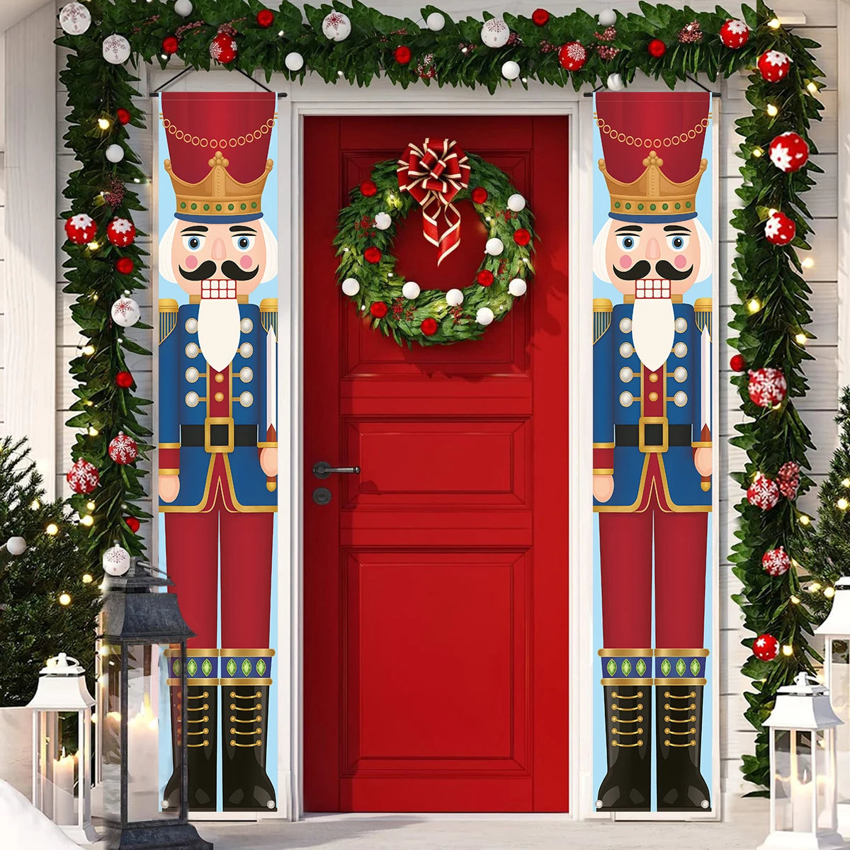 Christmas Santa Claus Snowman Door Couplet Merry Christmas Decoration for Home 2025 Elk Door Banner Navidad Natal New Year 2026