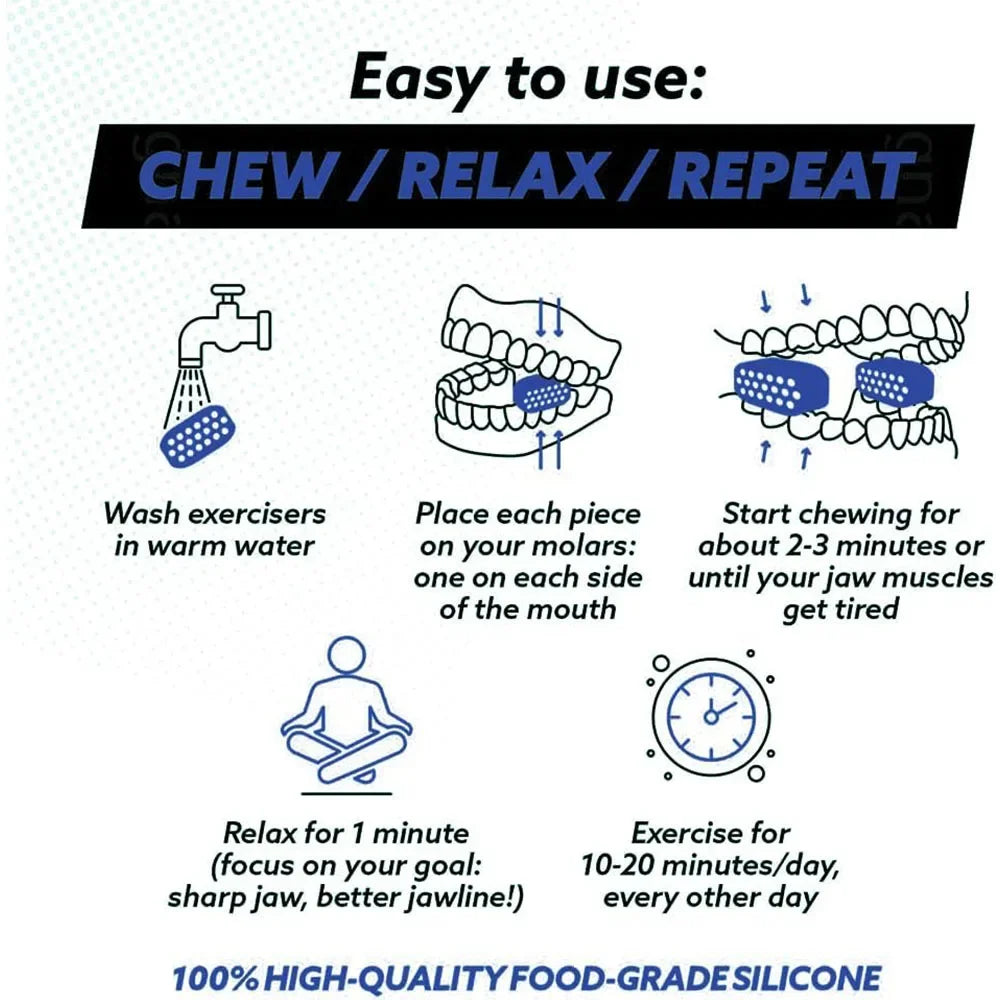 Jaw Exerciser for Men & Women, Face & Neck Muscle Trainer Ball for Jawline Exercise, Facial Fitness, Mouth Workout & Slimming Jawliner Tool