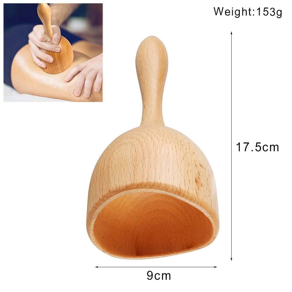 Wooden Lymphatic Drainage Massage Tool – Anti-Cellulite Body Shaping Massager for Muscle Relief, Gua Sha Therapy & Beauty Spa Treatments