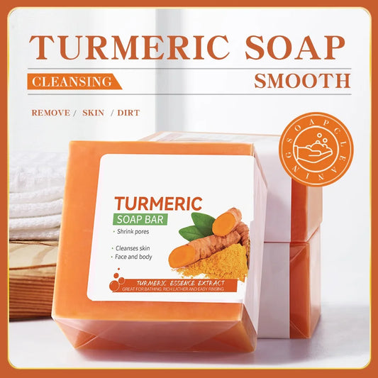 Turmeric Brightening Soap Bar – Handmade Face & Body Cleanser for Even Tone, Gentle Exfoliating, All Skin Types, 100g