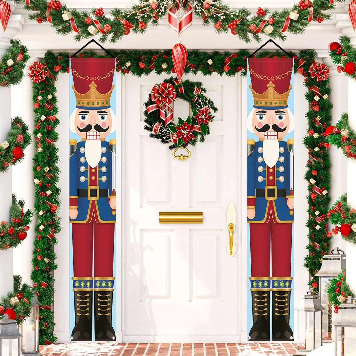 Christmas Santa Claus Snowman Door Couplet Merry Christmas Decoration for Home 2025 Elk Door Banner Navidad Natal New Year 2026