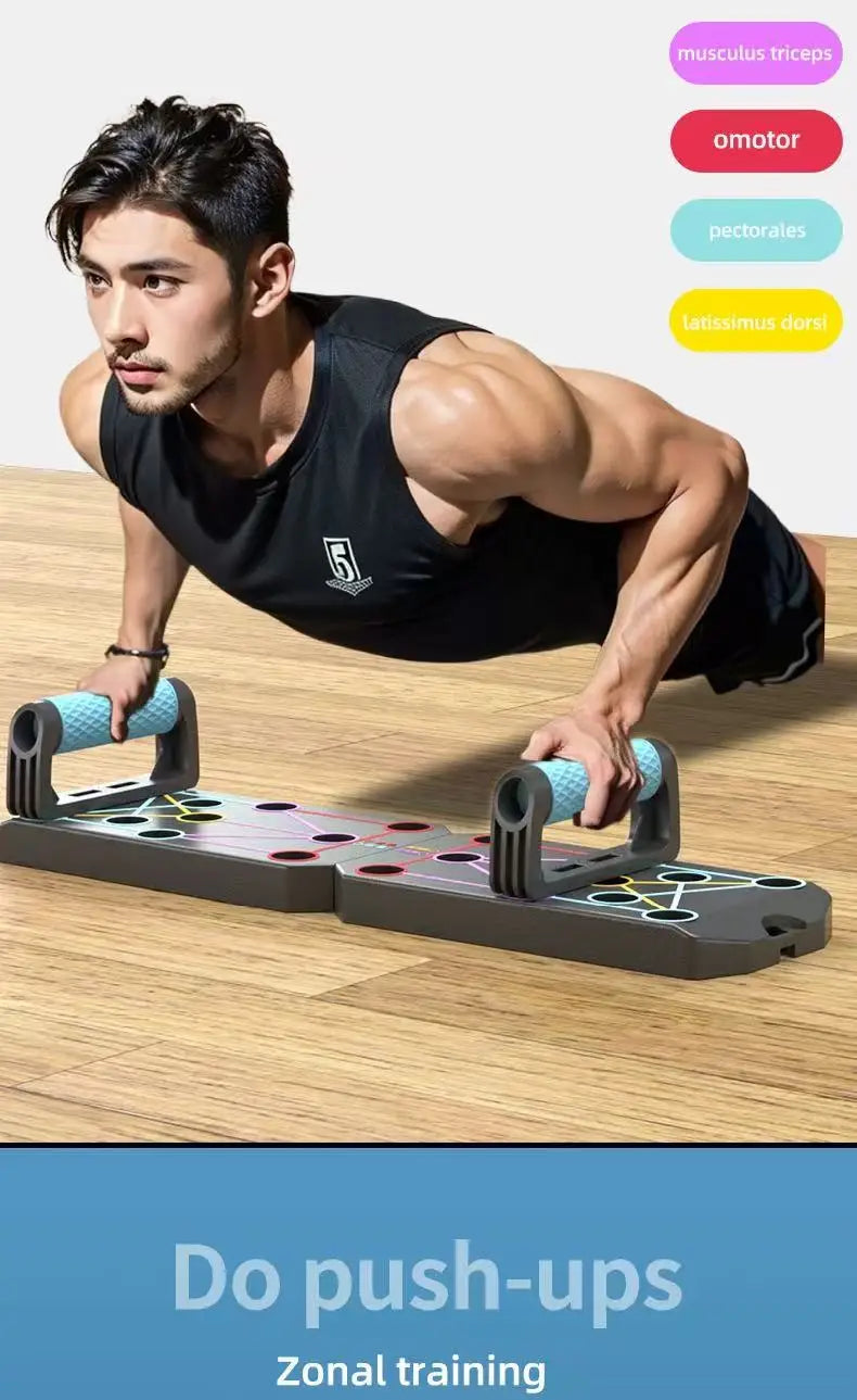Folding Push-Up Board, Portable Multi-Function Push-Up System for Full Body Workout, Muscle Training, Core & Abdominal Strength Fitness Equipment