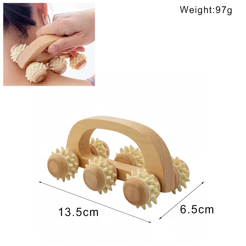 Wooden Lymphatic Drainage Massage Tool – Anti-Cellulite Body Shaping Massager for Muscle Relief, Gua Sha Therapy & Beauty Spa Treatments
