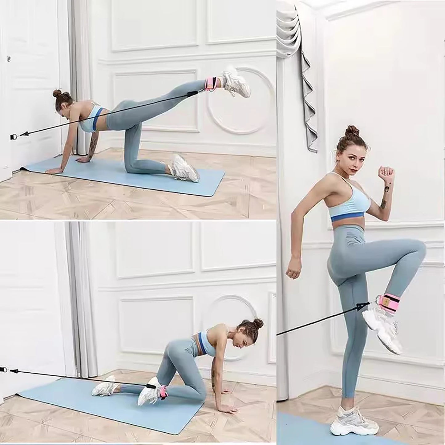 Ankle Straps for Cable Machines, Padded Double D-Ring Ankle Cuffs for Leg Workouts, Glute Kickbacks, Cable Kickbacks & Leg Extensions, Gym Fitness Accessories