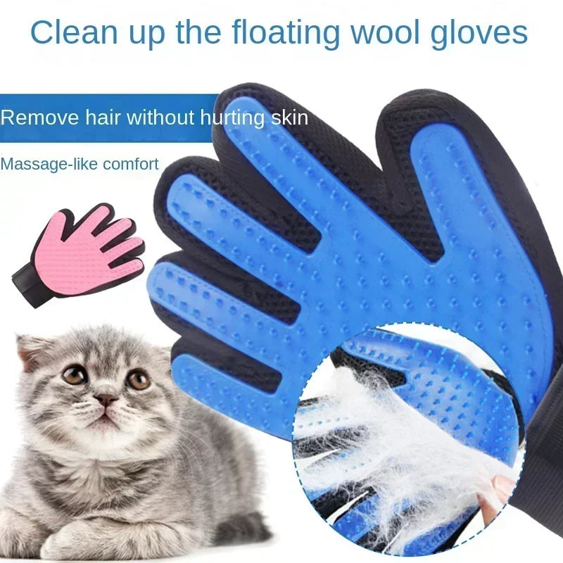 Pet Grooming Glove for Cats & Dogs – Hair Removal & Massage Mitt with Soft TPR Tips – Deshedding Brush for Bathing, Cleaning, and Pet Hair Control