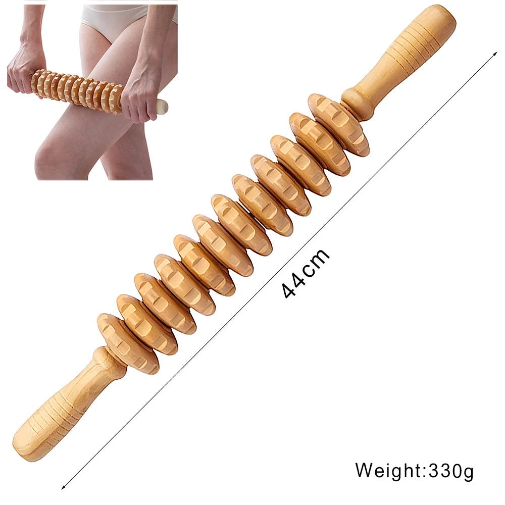 Wooden Lymphatic Drainage Massage Tool – Anti-Cellulite Body Shaping Massager for Muscle Relief, Gua Sha Therapy & Beauty Spa Treatments