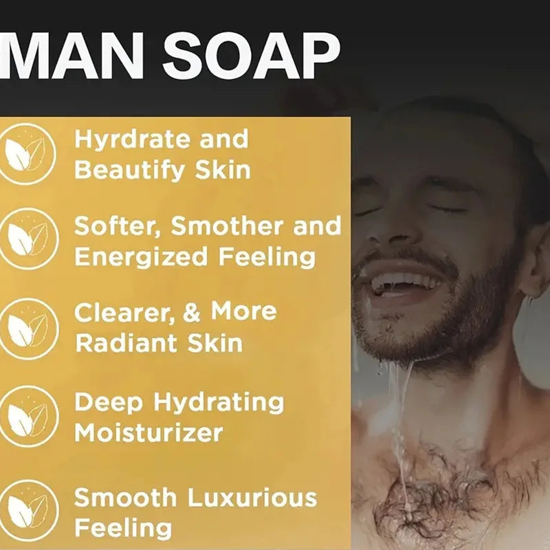 Men’s Agarwood Handmade Soap Bar – 3.53oz / 100g Natural Essential Oil Cleanser, Brightening, Anti-Aging & Moisturizing