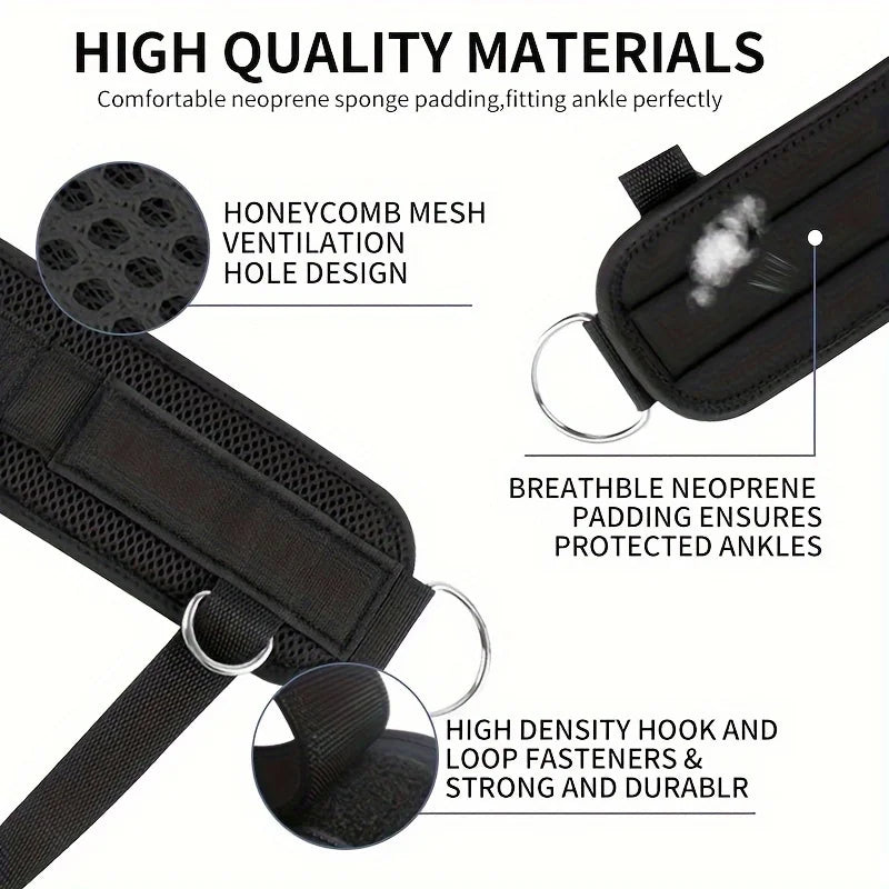 Ankle Straps for Cable Machines, Padded Double D-Ring Ankle Cuffs for Leg Workouts, Glute Kickbacks, Cable Kickbacks & Leg Extensions, Gym Fitness Accessories