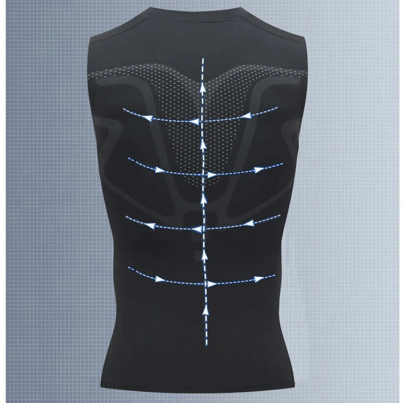 Men's Black Sci-Fi Print Tank Top, Quick-Dry Round Neck Sleeveless Athletic Vest for Gym & Beach