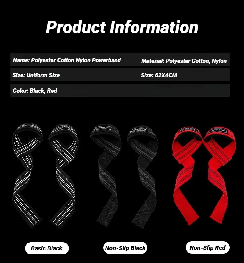 2PCS Weight Lifting Straps with Silicone Grip, Non-Slip Deadlift Straps for Pull-Ups, Dumbbells, Powerlifting & Gym Workouts, Wear-Resistant Wrist Support