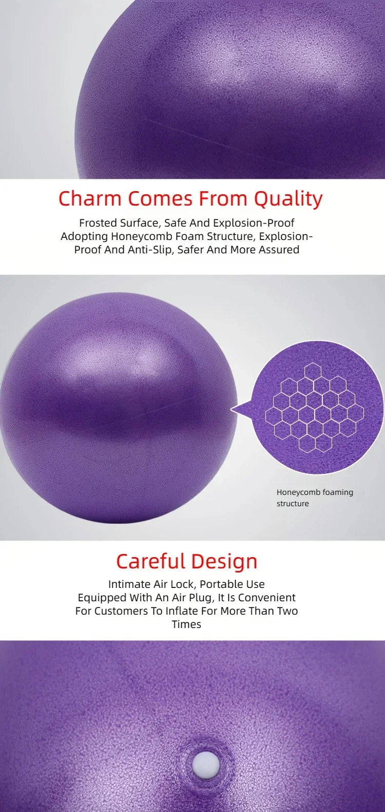 25cm Pilates Ball for Yoga & Fitness, Small Exercise Ball for Core Training, Balance, Physical Therapy, Stability & Home Workouts