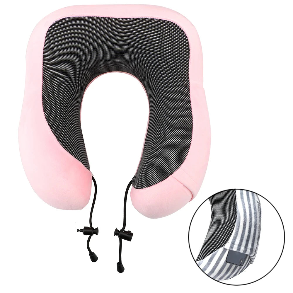Memory Foam Travel Neck Pillow, U-Shaped 360-Degree Support, 100% Cotton Cover, Airplane Car Office Cushion for Men & Women