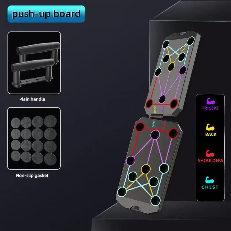 Folding Push-Up Board, Portable Multi-Function Push-Up System for Full Body Workout, Muscle Training, Core & Abdominal Strength Fitness Equipment