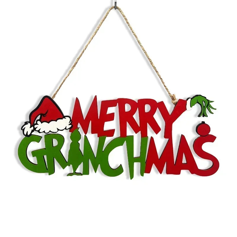 christmas wooden hanging christmas tree ornaments front door party decoration supplies