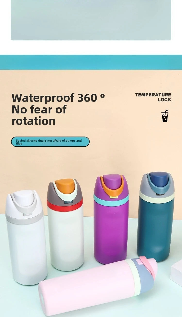 304 Stainless Steel Insulated Water Bottle with Straw, Leakproof