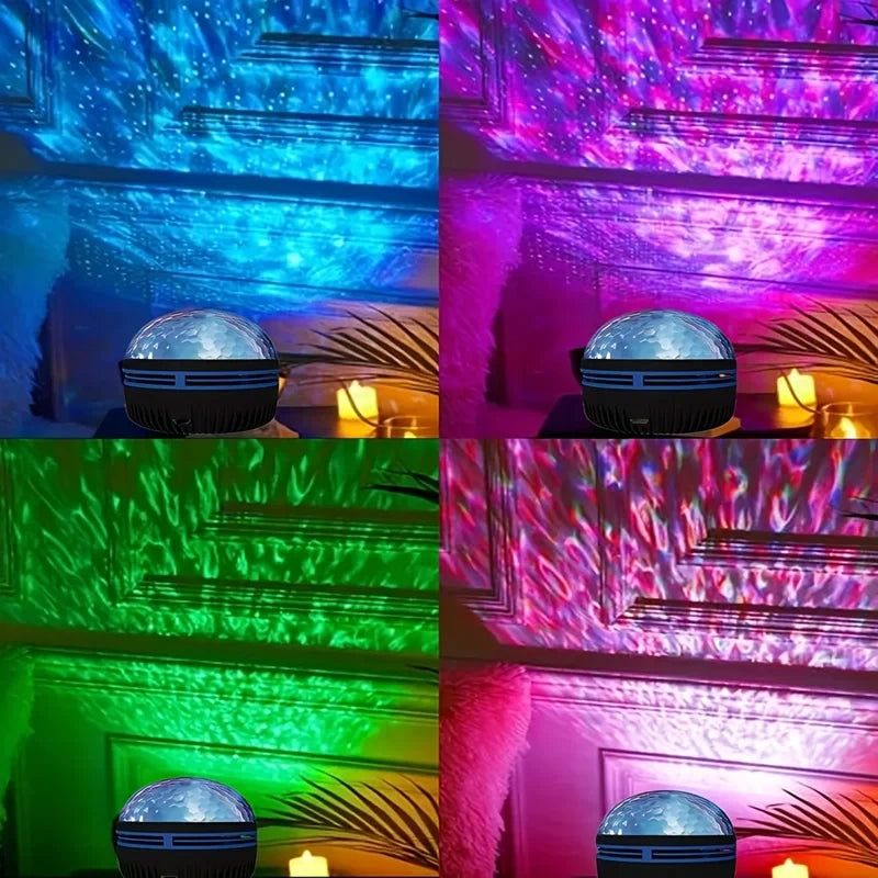 Galaxy Projector Night Light, LED Star & Ocean Wave Projector with Remote, RGB Colors, Auto-Rotate, USB Powered Ceiling Starlight for Bedroom, Kids, Nursery & Home Decor