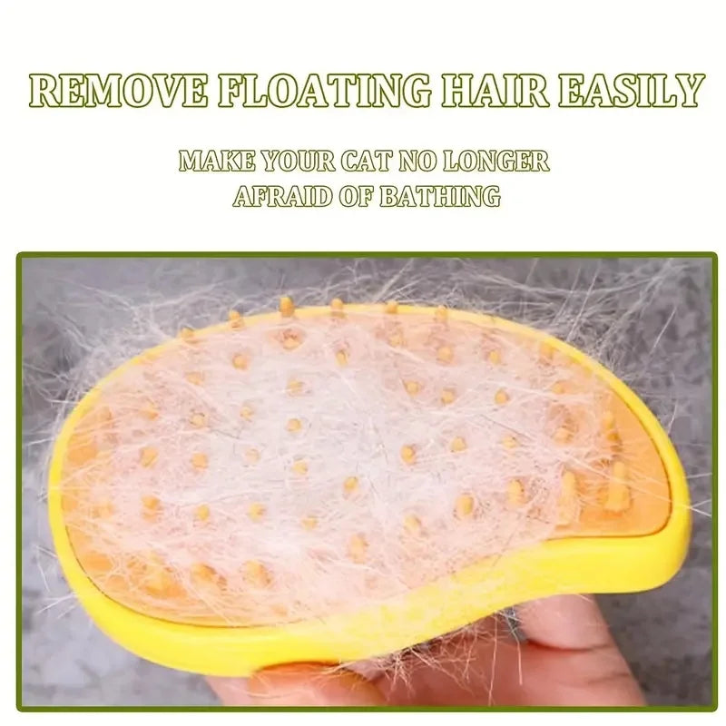 Steamy 3-in-1 Dog Steamer Brush & Cat Hair Brush, Electric Spray, Detangling Massage Grooming, Removes Tangles & Loose Hair
