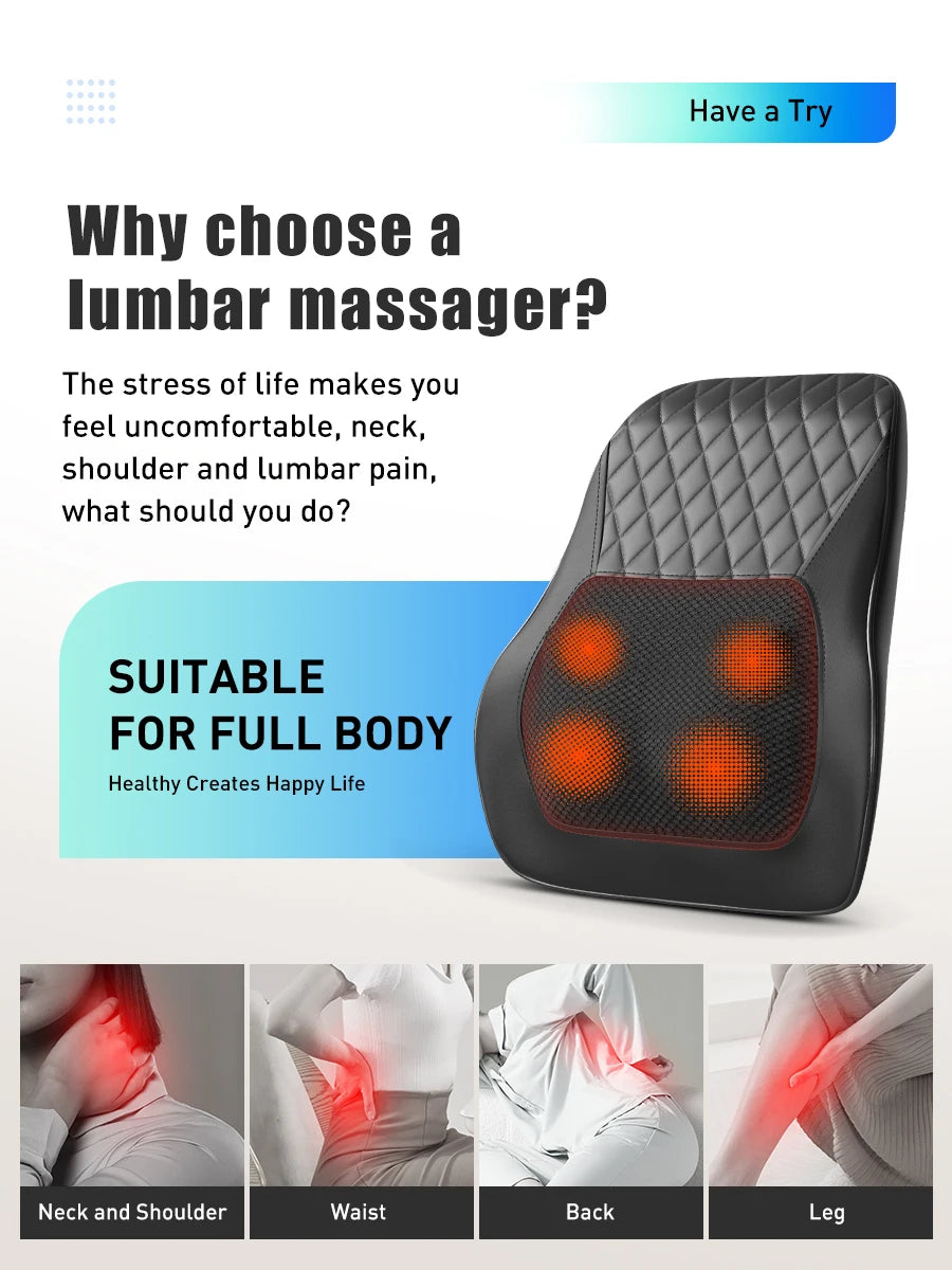 Neck Pillow Massager 3 Speed Adjustment Vibration Heating Massage Machine Can Be Used To Relax Shoulder, Neck, And Back Muscle