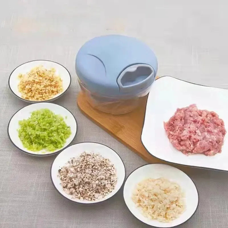 Manual Ginger Garlic Chopper & Press, Handheld Vegetable Cutter, Mini Meat Grinder, Multifunction Food Processor for Kitchen