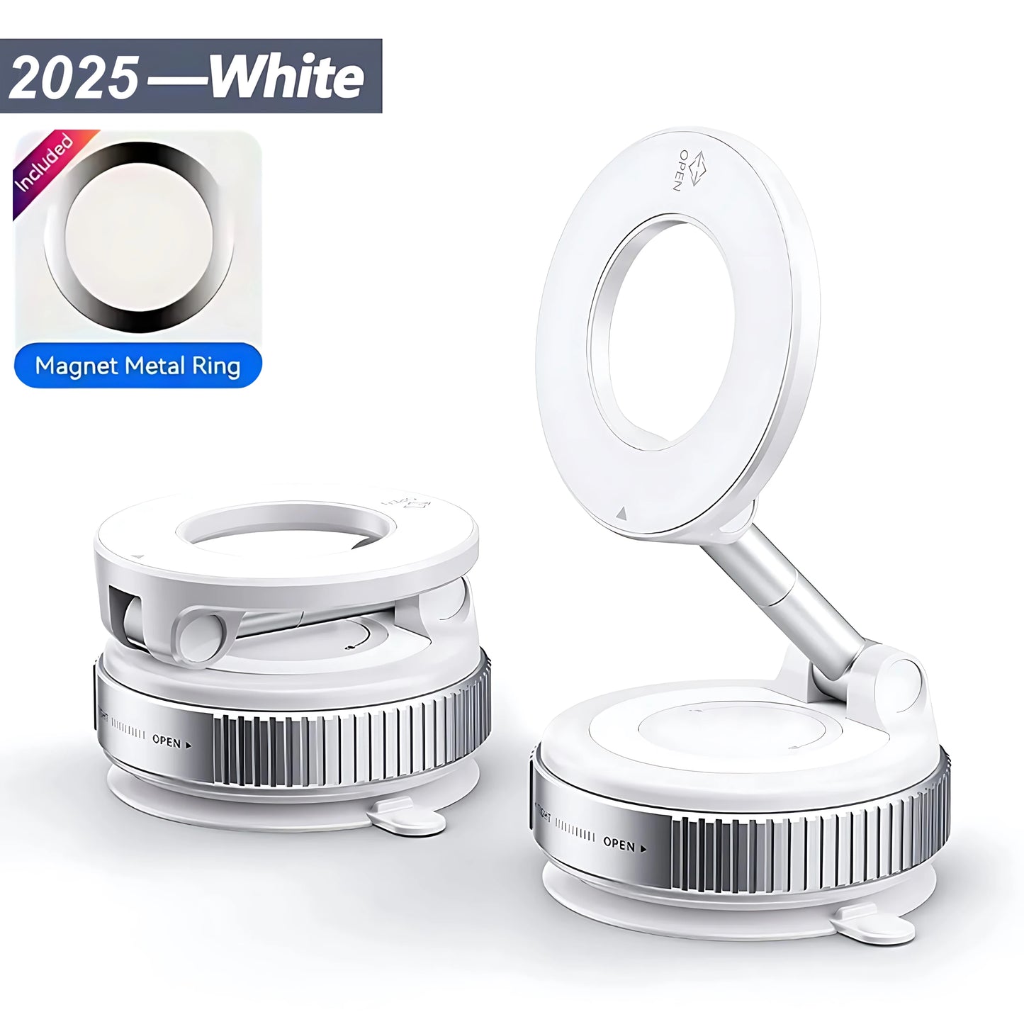New 360° Rotation Folding Magnetic Car Phone Holder With Vacuum Suction Cup For iPhone 12-16 Series Car/Gym/Driving Phone Holder