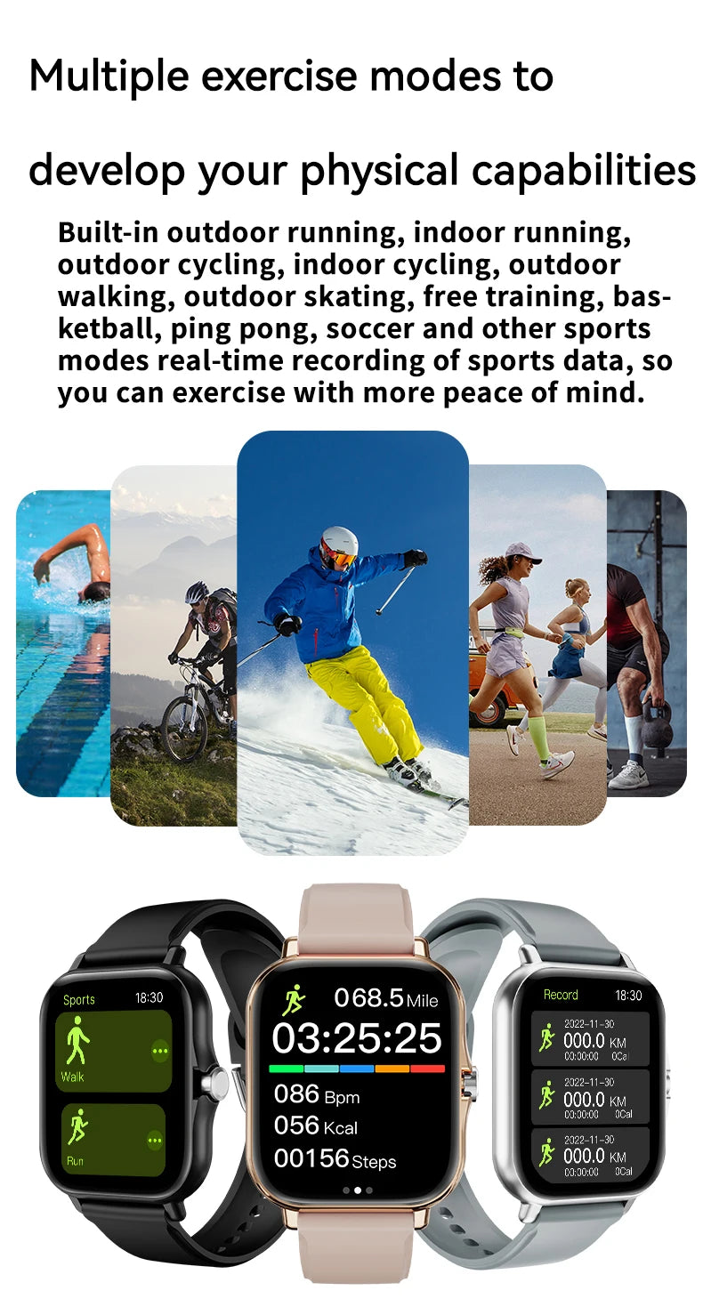LAXASFIT 2025 New Smart Watch Bluetooth Talk Full Touch Screen Heart Rate Monitor Sports Fitness Smart Watch Men Women Gift