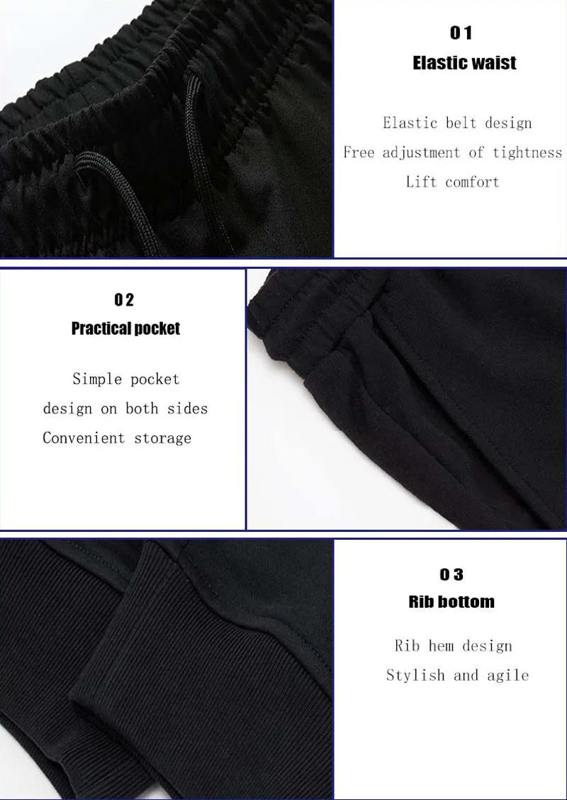 Men's Casual Jogger Sweatpants, Athletic Gym Running Workout Trousers, Ankle-Length, Midweight Knit Polyester, Zipper Fly