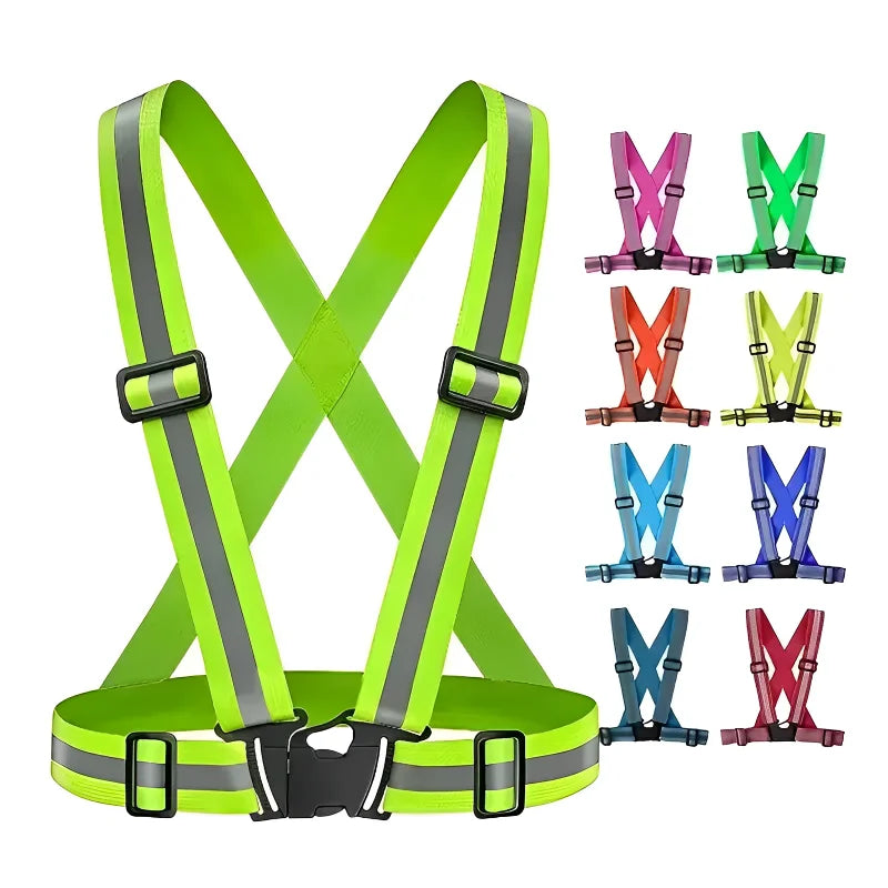 Reflective Safety Vest High Visibility, Lightweight Adjustable Elastic Straps for Running, Cycling, Walking, Traffic
