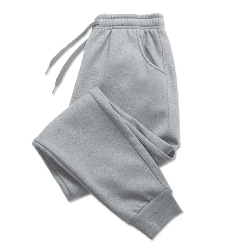 Men's Casual Jogger Sweatpants, Athletic Gym Running Workout Trousers, Ankle-Length, Midweight Knit Polyester, Zipper Fly