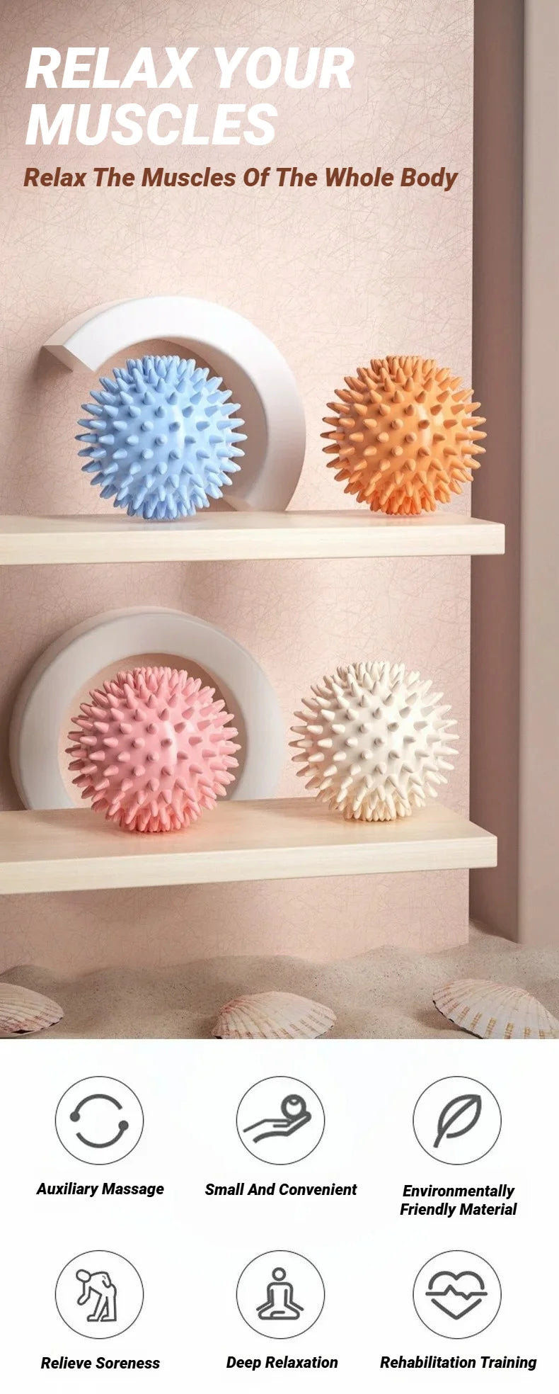 Sport Massage Ball Myofascial Release Massager Spiky Roller For Deep Tissue Trigger Point Muscle Recovery Pain Relief Durable
