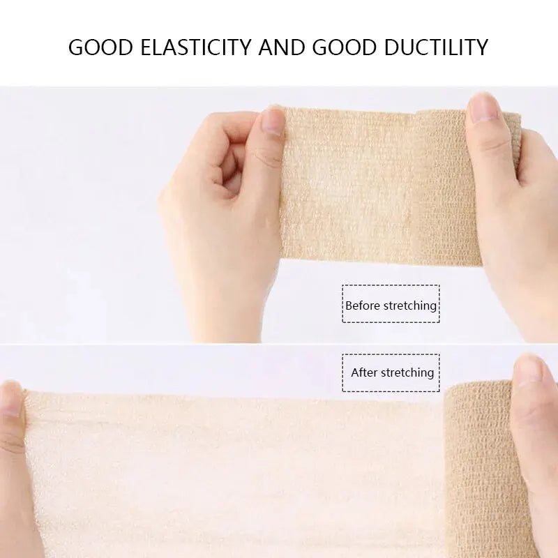 Self-Adherent Cohesive Bandage Wrap, Elastic Athletic Tape for Sports, Medical, and First Aid, Non-Woven Self-Adhesive Stretch Bandage Roll – Skin Color