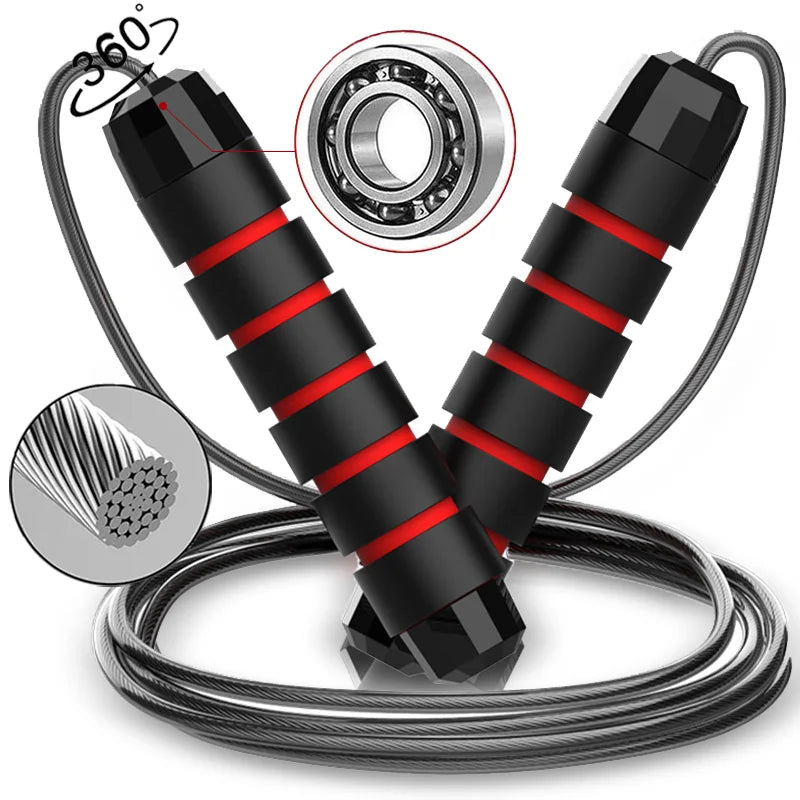 Adjustable Speed Jump Rope with Ball Bearings, Tangle-Free Wire Rope with Foam Handles for Fitness, Boxing, Cardio, Home Workouts & Weight Loss