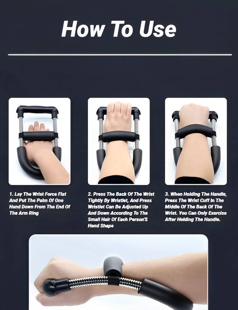 Adjustable Forearm & Wrist Strengthener, Hand Grip Trainer for Power, Muscle Recovery & Fitness, Arm Exercise Equipment for Strength Training & Grip Workout
