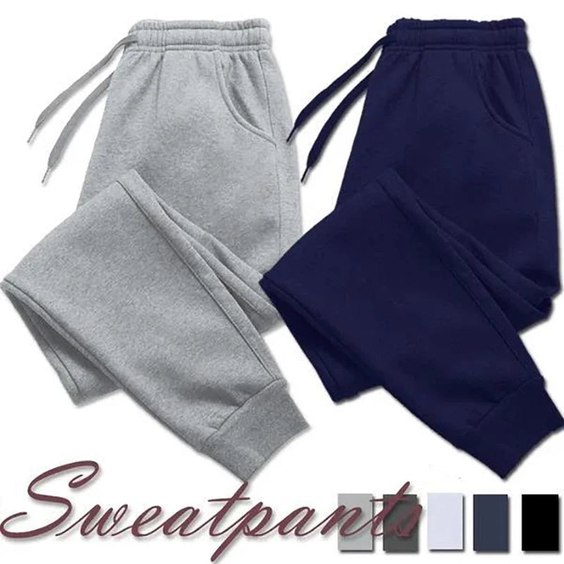 Men's Casual Jogger Sweatpants, Athletic Gym Running Workout Trousers, Ankle-Length, Midweight Knit Polyester, Zipper Fly