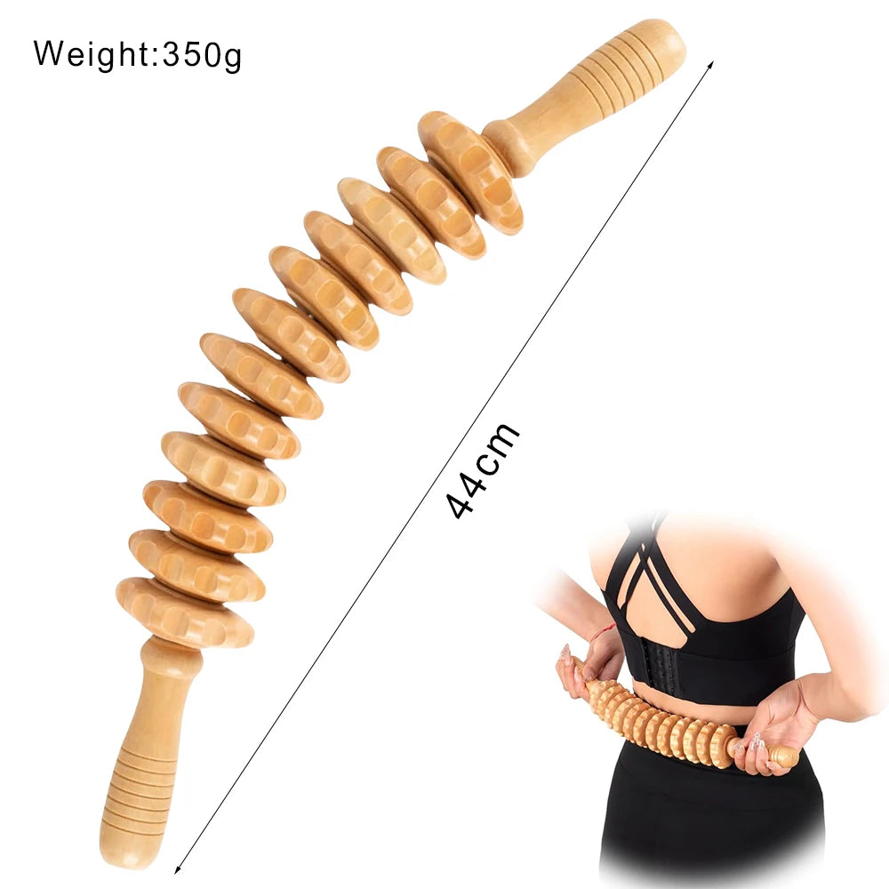 Wooden Lymphatic Drainage Massage Tool – Anti-Cellulite Body Shaping Massager for Muscle Relief, Gua Sha Therapy & Beauty Spa Treatments