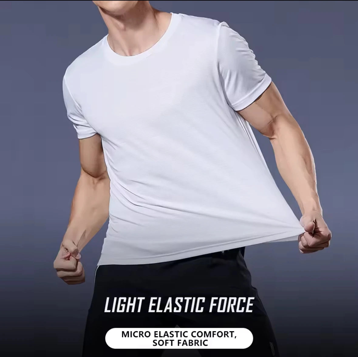 Men’s Gym T-Shirt Quick Dry Short Sleeve Sports Shirt – Bodybuilding, Running, Workout, Football Training Tee