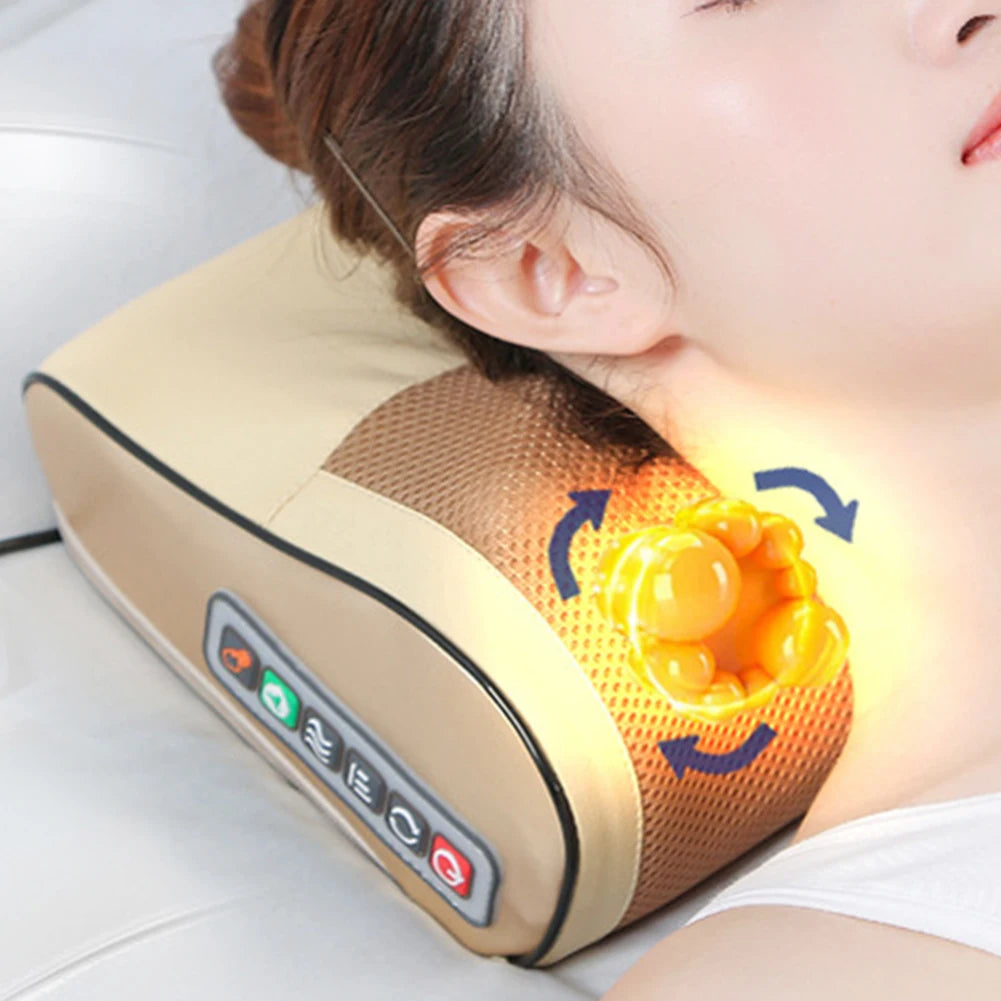 Electric Neck Massager Pillow Neck Massager Adjustable Deep Tissue Kneading Massage Pillow 3 Gear Multi-Function for Men Women