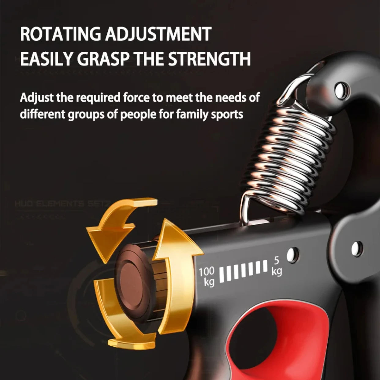 Adjustable Grip Strengthener 5–100kg, Hand Grip Exerciser for Muscle Recovery, Wrist & Forearm Strength, Finger Training & Fitness Exercise Tool