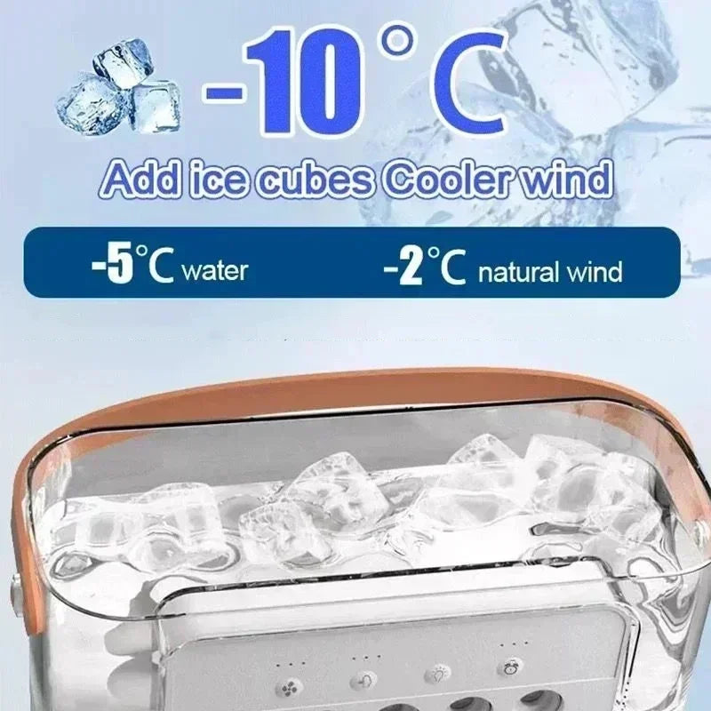 3-in-1 Portable Evaporative Air Cooler & Humidifier with 7-Color Night Light, USB Type-C Powered, 3 Speeds & 3 Mist Modes, Quiet Personal Desk Fan for Bedroom/Home Office