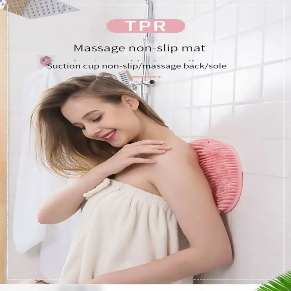 Exfoliating Shower Massage Scraper Bathroom Non-slip Bath Mat Back Massage Brush Silicone Foot Wash Body Cleaning Bathing Tool