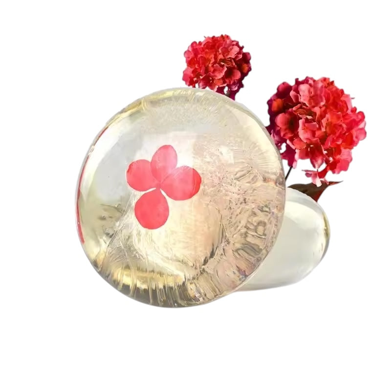 2.82oz / 80g Transparent Handmade Soap with Real Fresh Flower – Amino Acid Infused Moisturizing & Hydrating Facial & Body Bar